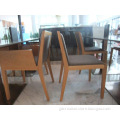 High quality China-made fabric solid wood leg restaurant chair